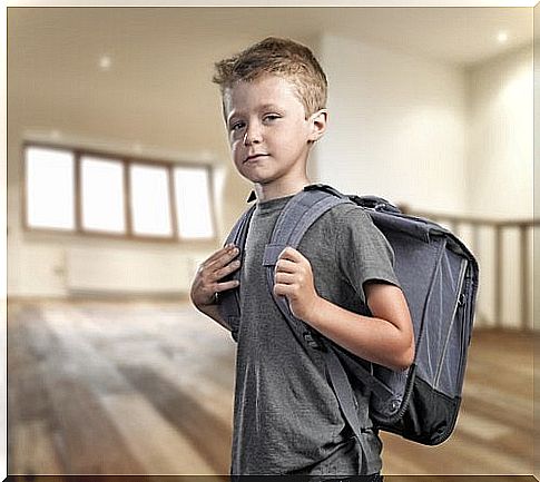 Boy with backpack