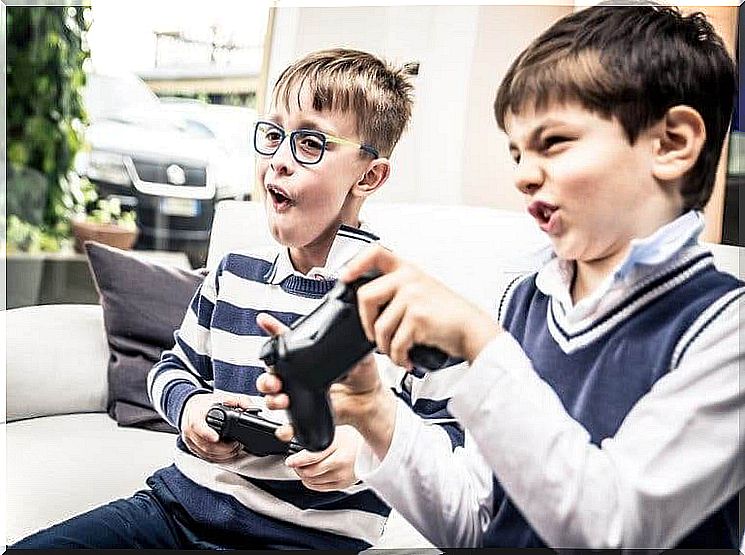 Prevent video game addiction: Children play video games