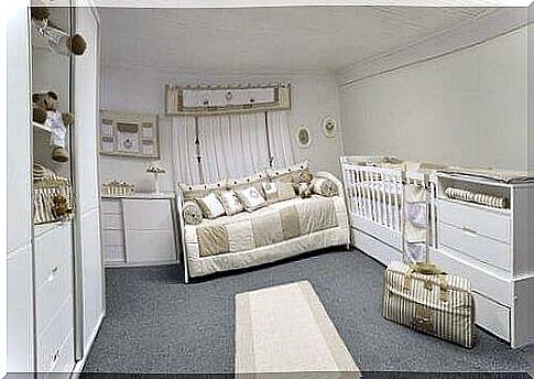 Brown-white children's room.