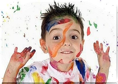 Boy with paint