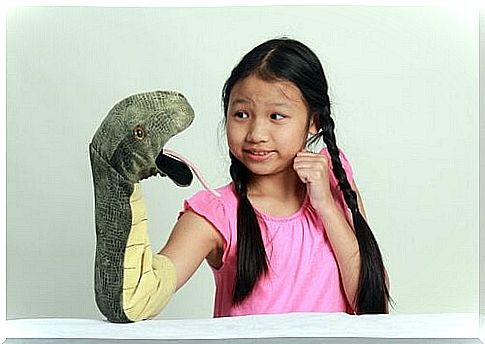 Girl with snake.