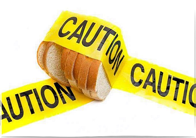 gluten intolerance in children: bread wrapped in warning tape