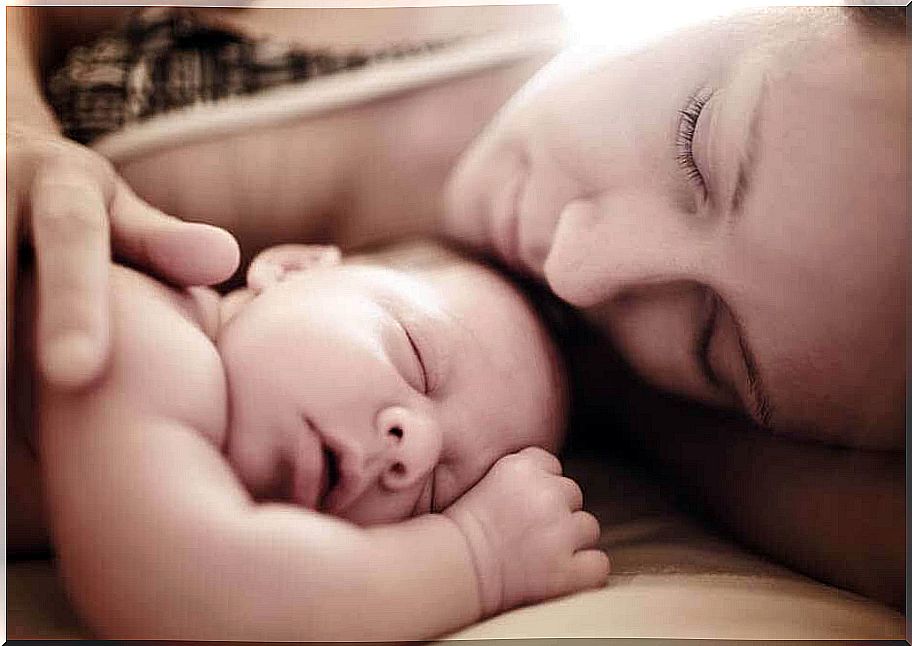 mother and child sleeping