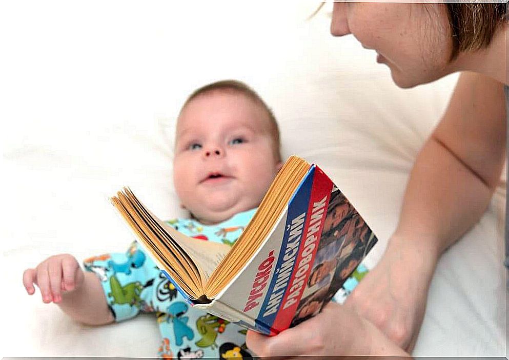 mom reading for baby